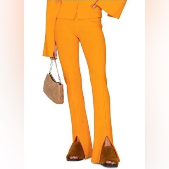 Nanushka bright orange lette split hem pants - Picture 2 of 6